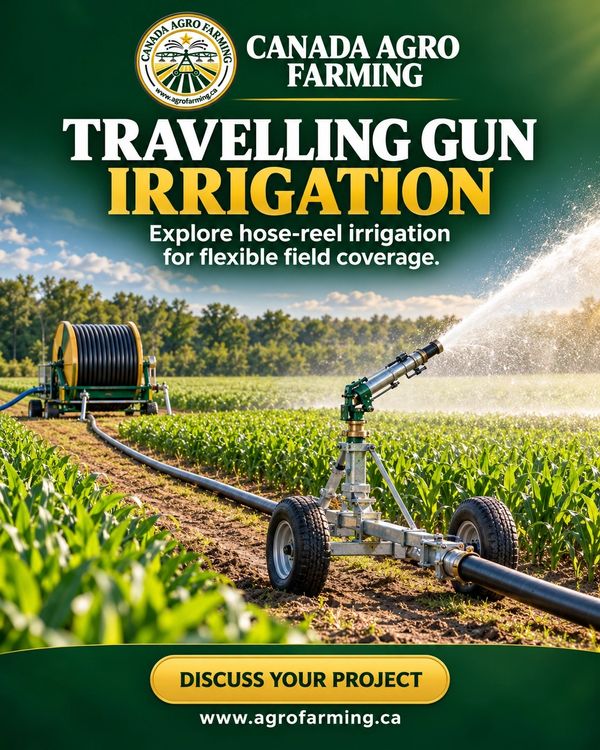 Travelling gun and hose-reel irrigation in Ontario. Assess field coverage, water requirements, costs