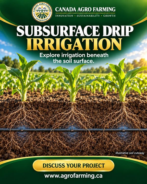 Subsurface drip irrigation in Ontario. Assess buried drip systems, crop suitability, project costs